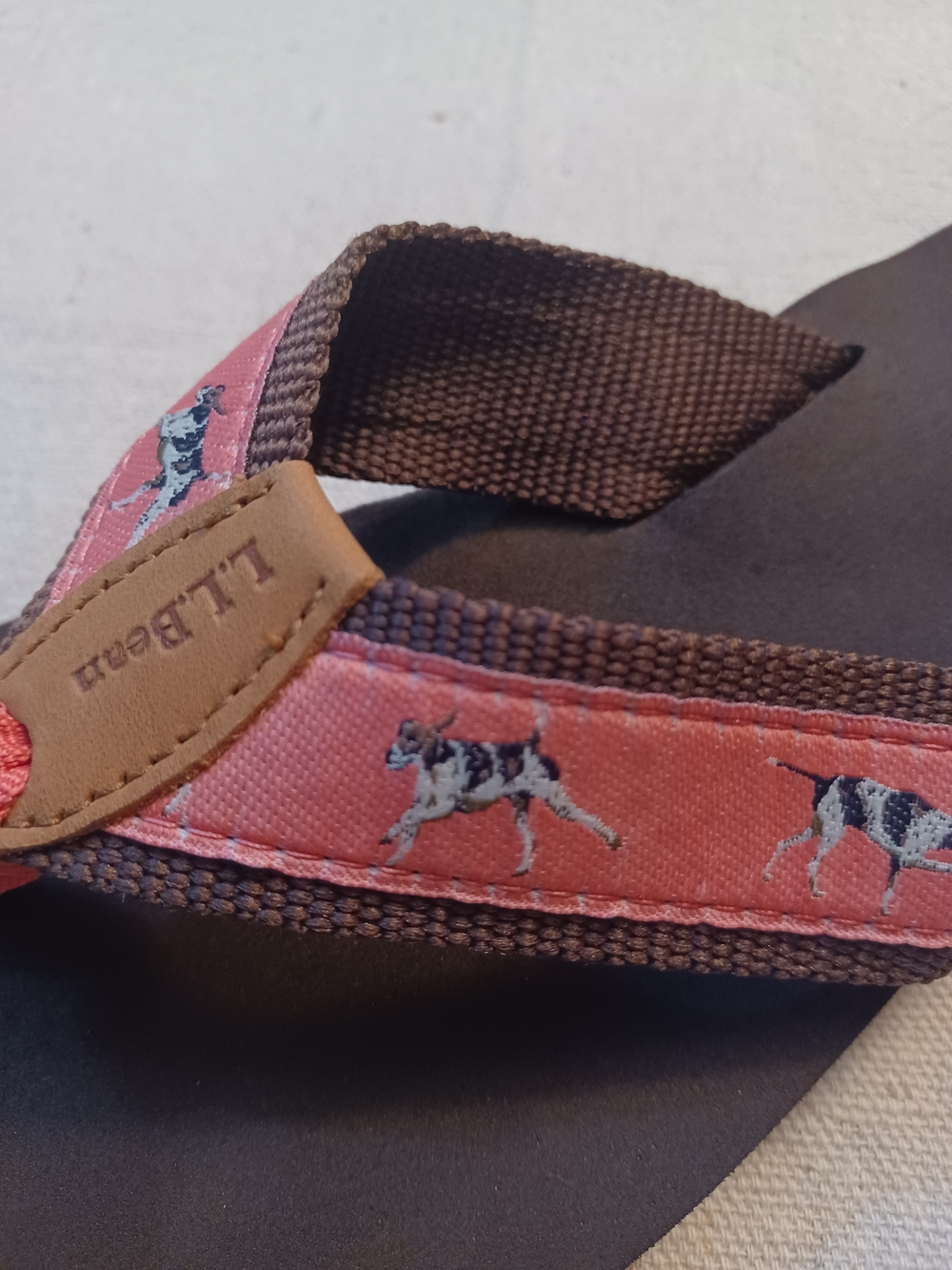 L.L.Bean Maine Isle Flip Flops With Pointer Motif Women's Size 6 - Picture 6 of 7